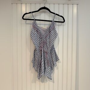 Rebecca Taylor Camisole with Blue and Pink Print
